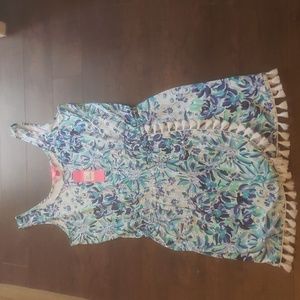 NWT LILLY PULITZER JARRETT ROMPER IRIS BLUE HIGH MAINTENANCE SZ LARGE $90